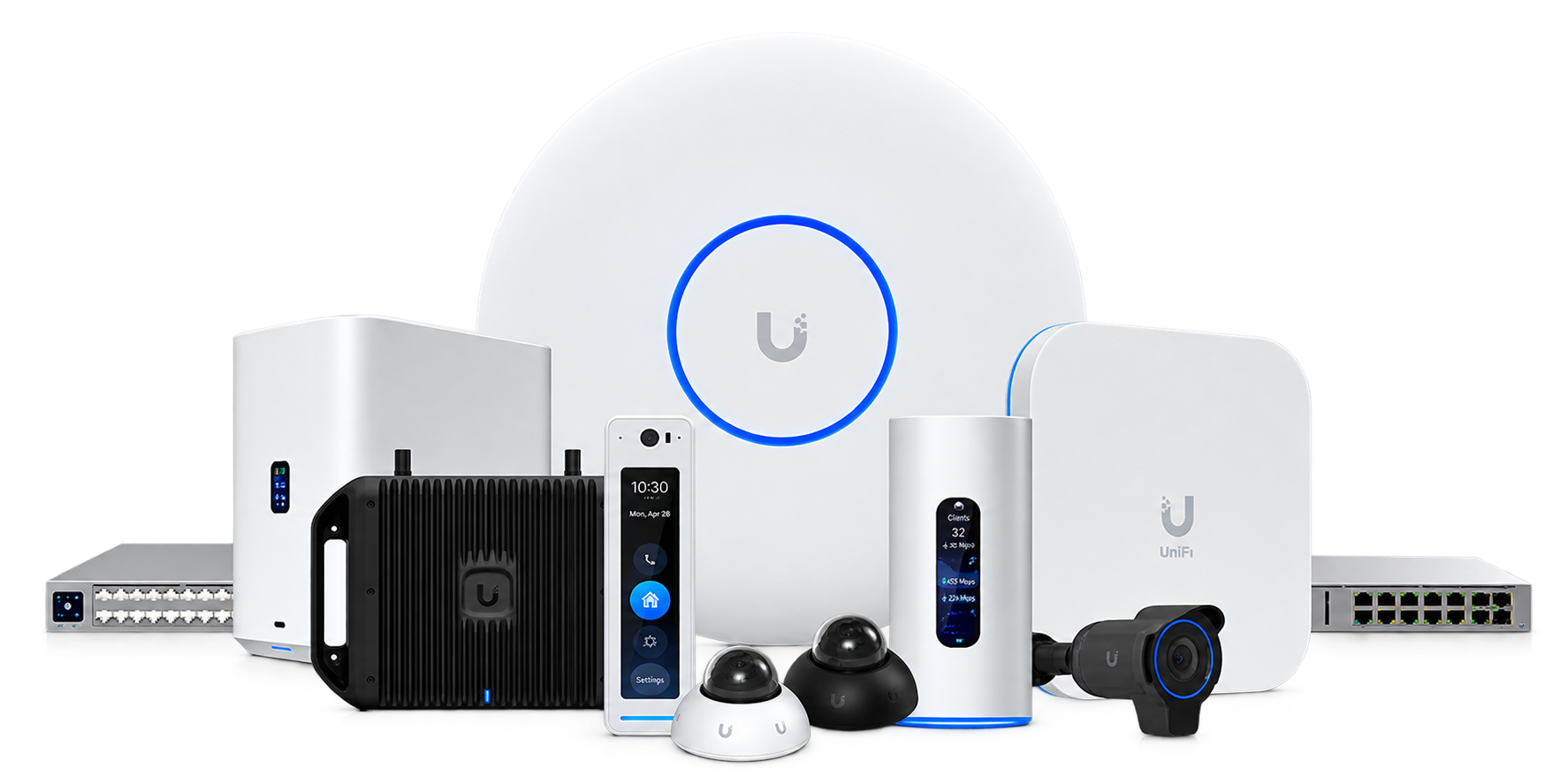The UniFi product family — networking, Wi-Fi, cameras and door access