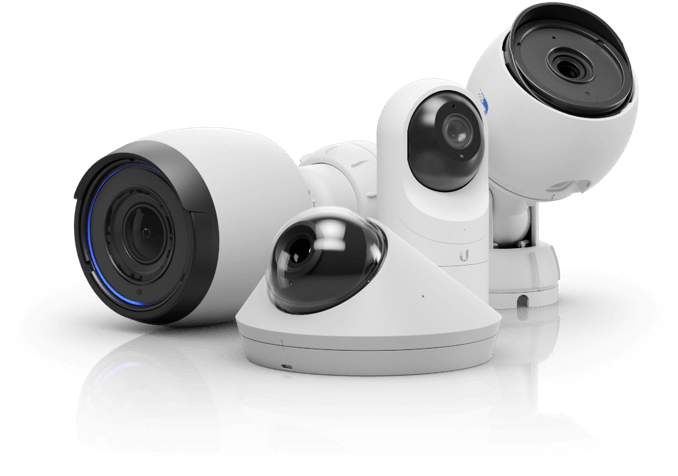 UniFi Protect cameras — bullet, dome and turret models
