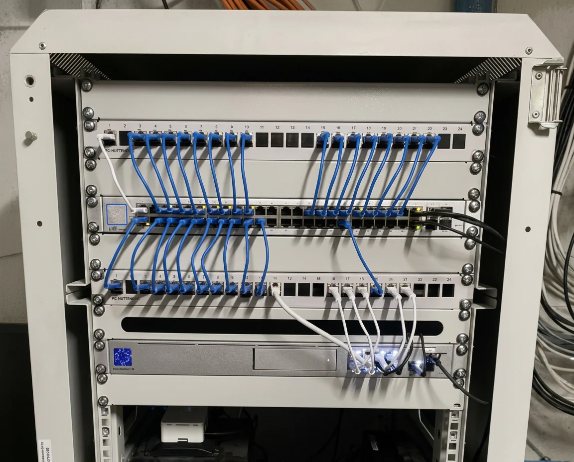Organized home network rack
